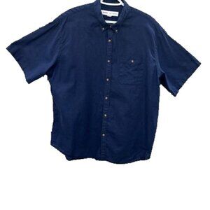Old Navy Mens XXLarge Slim Fit Linen Cotton Blend Button Up Shirt Navy